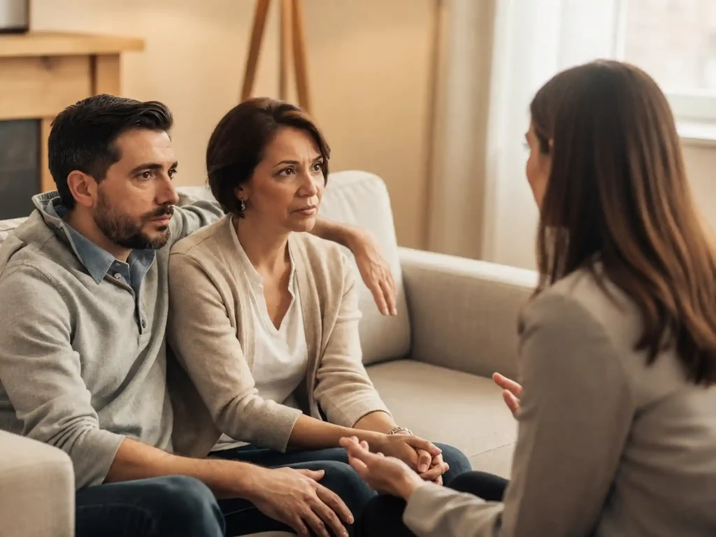 terapeuta con padres